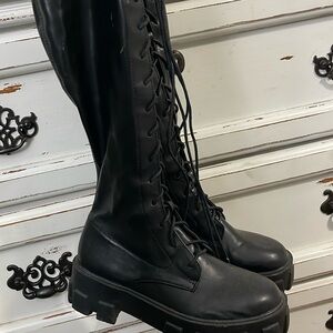 plt leather lace up boots